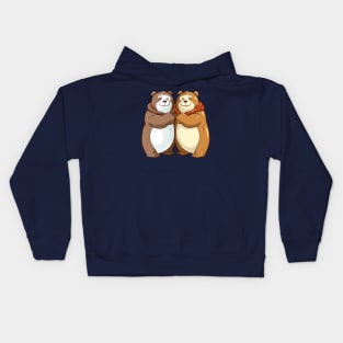 two bear friends Kids Hoodie